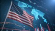 © Synthetic Aesthetics - patriotic financial market background featuring american flag and trading candlesticks chart