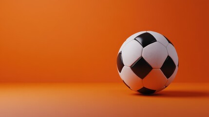 Aufkleber - Classic football isolated on an orange background, high-detailed texture and balanced composition.