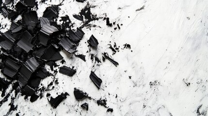 Poster - Abstract black strokes on stark white canvas create a dynamic contrast
