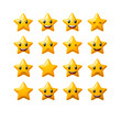 © Eshana - Cute Star Emojis: 16 Pixel Art Faces isolated on transparent background