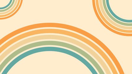 Wall Mural - abstract background of rainbow groovy wavy line design in 1970s hippie retro style. vector pattern r