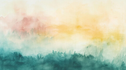 Poster - Soft pastel watercolor abstract background blending soothing colors for artistic inspiration
