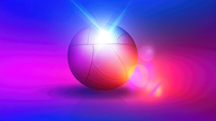 Aufkleber - Gradient volleyball vector with soft lighting effects, polished sports illustration, transparent PNG.