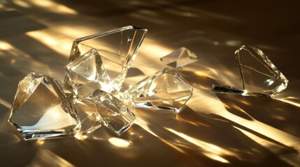 Poster - Shattered illusions, shards of light reflecting fragmented memories
