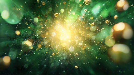 Fototapete - Vibrant Abstract Burst of Energy with Glowing Particles and Light