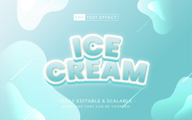 Poster - ice cream minimal text effect. summer time. sweet dessert