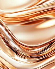 Fototapete - Smooth Metallic Surface with Elegant Curves and Warm Tones
