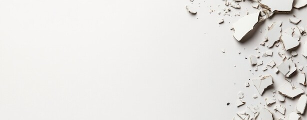 Fototapete - Cracked White Surface on Light Background with Texture and Detail