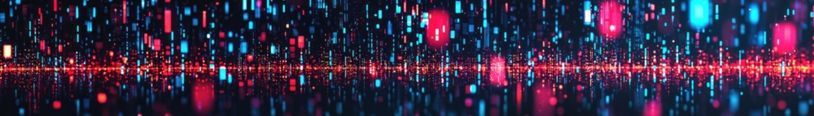 Poster - Abstract Digital Background with Colorful Lights and Patterns