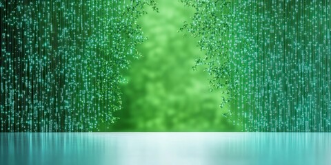 Poster - Serene Glowing Forest Pathway Surrounded by Enchanting Nature