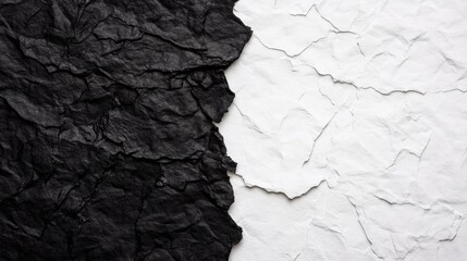 Poster - Textured Black and White Crumpled Paper Background Design