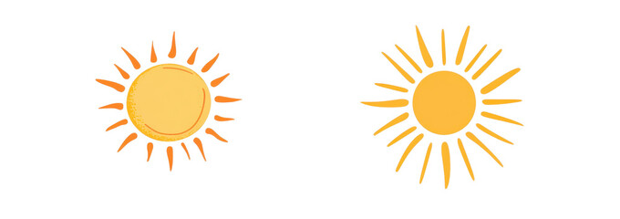 Canvas Print - png minimalist illustration of a bright sun with warm orange rays