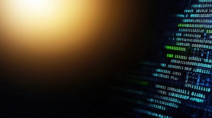 Leinwandbilder - Abstract Digital Background with Binary Code and Soft Light Effect