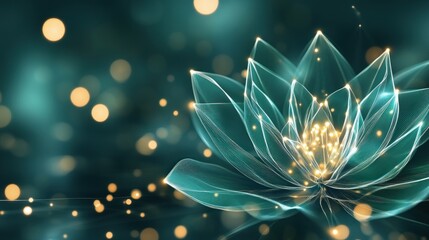 Aufkleber - Ethereal Light Blue Lotus Flower with Soft Bokeh Background