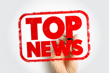 Poster - top news text stamp, concept background