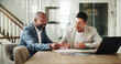 © PeakPoints/peopleimages.com - Office, men and business people with documents for meeting, investment project and discussion. Teamwork, accountant and financial advisor with feedback for finance update, report review and laptop