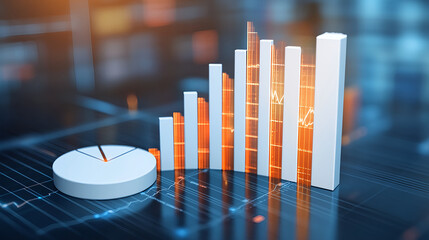 Poster - Analyzing growth trends in business metrics corporate environment data visualization digital viewpoint analytics concept