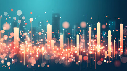 Poster - Dynamic market analysis urban cityscape digital artwork nighttime aesthetic viewpoint business insights