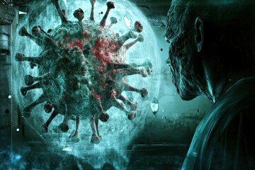 Poster - Intriguing interaction between a human and a virus in a futuristic setting