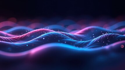 Wall Mural - Futuristic Neon Wave Pattern