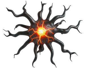 Poster - glowing neuron network symbolizing brain health and neural activity, showcasing intricate designs and vibrant colors. This representation emphasizes importance of mental wellness and cognitive