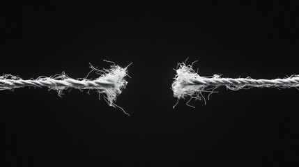 Aufkleber - Two frayed white strings dangle against a monochromatic background, showcasing a striking contrast of textures. The delicate fibers seem to dance in the light, inviting contemplation