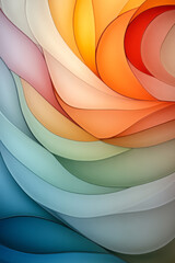 Poster - Fragments of curving tinted glass merging in a spiral, each fragment glowing faintly at the edges