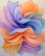 Poster - Free-form flowing ribbons of translucent orange and purple, each ribbon edged with thin black lines