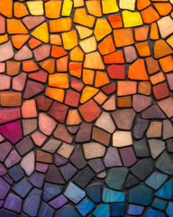 Poster - Stylized mosaic of color-shifting glass tiles, each tile featuring a subtle black border,