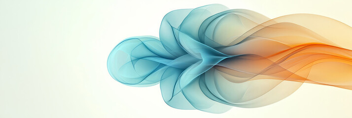 Poster - Futuristic swirl of translucent aqua spirals, each spiralâ€™s outer edge outlined in black, set