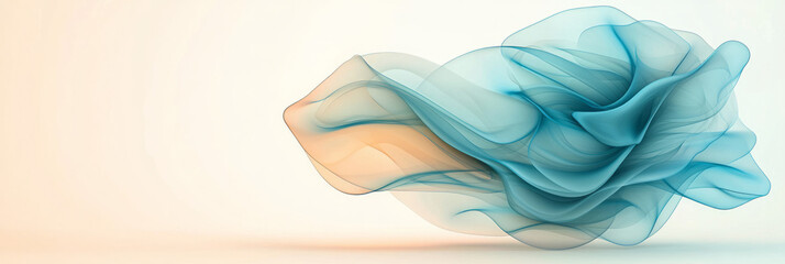 Poster - Futuristic swirl of translucent aqua spirals, each spiralâ€™s outer edge outlined in black, set