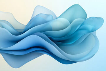 Poster - Smooth, flowing ribbons of deep navy and bright aqua intertwining under a subtle gradient