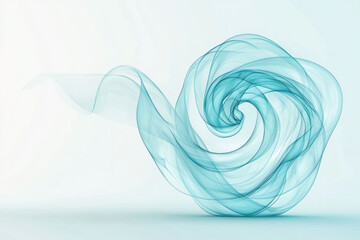 Poster - Futuristic swirl of translucent aqua spirals, each spiralâ€™s outer edge outlined in black, set