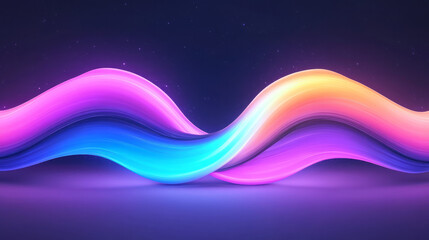 Poster - Spiraling pair of curved lines, one in glossy raven-black and the other in vibrant cyan, crossing