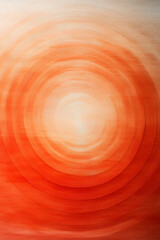 Poster - Spherical swirl in warm peach and fiery orange, each circular band slightly offset to create a