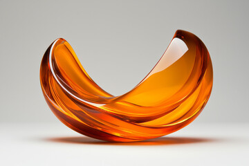 Poster - Gently curved glasslike layers in amber and goldenrod, forming a sculptural orb that captures