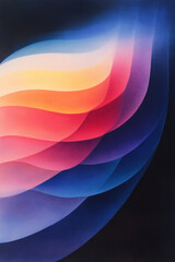 Poster - Layered, softly curved shapes fading from warm magenta at the base to deep indigo at the top, all