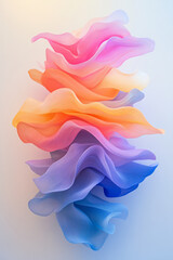 Poster - Tall, wave-like ribbons arranged in a vertical stack, transitioning from bright pink to midnight