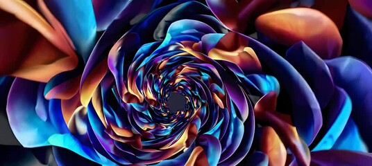 Poster - Vivid kaleidoscope: spiraling colorful petals in dynamic motion