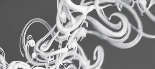 Poster - Mesmerizing white smoke swirls against dark background creating dynamic patterns