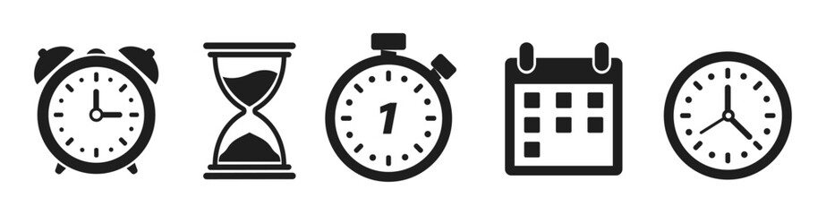 Poster - Clock with arrow circle. Time icon symbol isolated on white background. Vector illustration design.	
