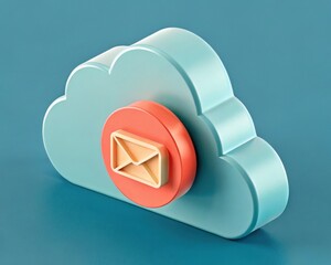 Poster - A stylized cloud icon with an email symbol, representing cloud computing and digital communication.