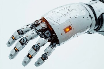 Poster - detailed futuristic robotic hand showcases advanced technology and engineering, representing the cut