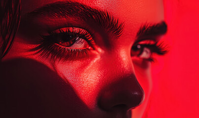 Poster - Explore the Intensity of Emotion in This Striking Portrait, Capturing Captivating Beauty and Vibrant Colors in a Dramatic Closeup of a Woman's Eyes
