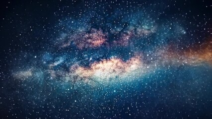 Poster - Milky Way galaxy glowing in vibrant colors against a starry night sky with an anime-inspired atmosphere, Exquisite Milky Way Background Image Material, anime style, seamless ing video background