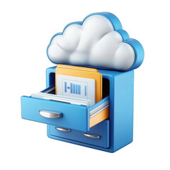 Fototapete - Files stored in folders, concept of cloud data storage