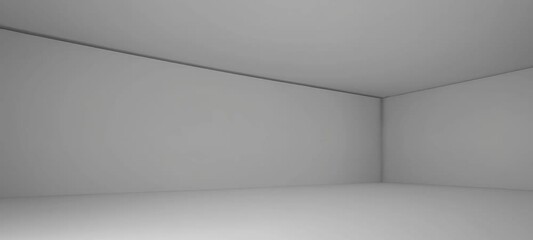 Poster - Minimalist room transformation with shifting walls and shadows in a monochrome space