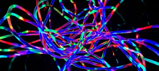 Poster - Dynamic neon light streaks creating energetic patterns in motion