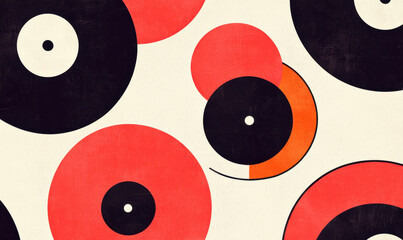 Poster - Vibrant Abstract Vinyl Records: An Eye-Catching Art Piece Celebrating Music and Creativity in a Colorful Design Perfect for any Modern Space