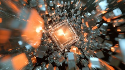 Poster - microchip, operating at near-absolute zero, eliminating energy loss and revolutionizing computational power.